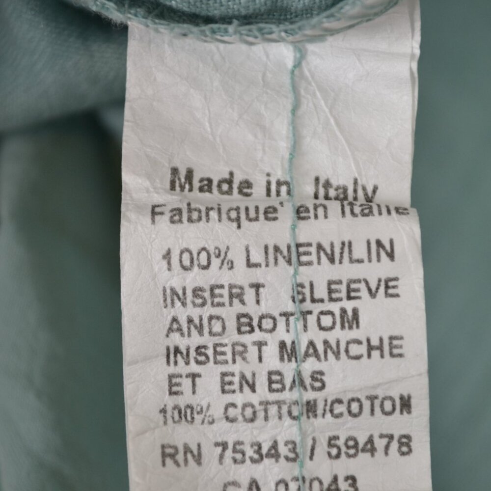Terzo Millennio Linen Tunic Top Womens M Ruffle Short Sleeve Hem Lagenlook Top - Picture 7 of 8